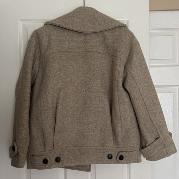 Le Capsole Greige Big Collar Wool Coat XS - Picture 4 of 8